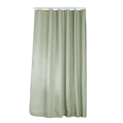 Rideau de douche effet tissé à anneaux (180 x 200 cm) Quartz Vert sauge