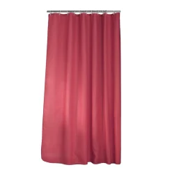 Rideau de douche effet tissé à anneaux (180 x 200 cm) Quartz Rose framboise