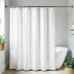Rideau de douche en microfibre (180 x 200 cm) Feuille Blanc