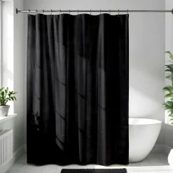 Rideau de douche en microfibre (180 x 200 cm) Gauffré Noir