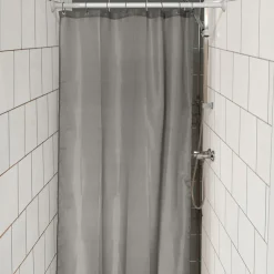 Rideau de douche étroit spécial douche (120 x 180 cm) Uni Gris