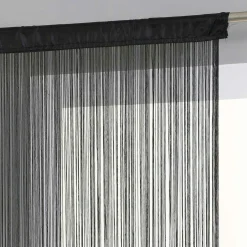 Rideau de fil (90 x H200 cm) Uni Noir