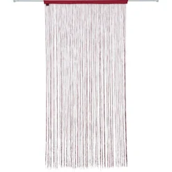 Rideau de fil (90 x H200 cm) Uni Rouge grenat