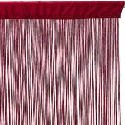 Rideau de fil (90 x H200 cm) Uni Rouge grenat