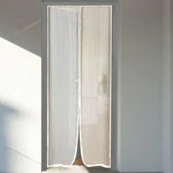 Rideau de porte Moustiquaire (100 x H220 cm) Aimanté Ecru