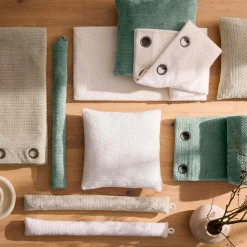 Rideau flanelle relief (140 x 240 cm) Flanela Vert kaki