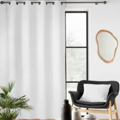 Rideau flanelle relief (140 x 260 cm) Java Blanc