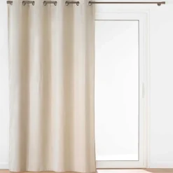 Rideau flanelle relief (140 x 260 cm) Java Ecru