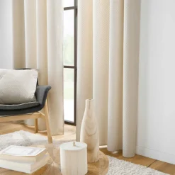 Rideau flanelle relief (140 x 260 cm) Java Ecru