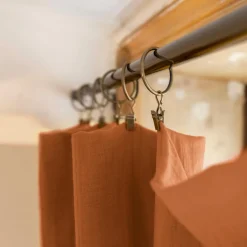 Rideau gaze de coton ajustable (180 x max 300 cm) Gaïa Abricot