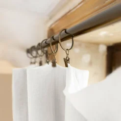 Rideau gaze de coton ajustable (140 x max 300 cm) Gaïa Blanc chantilly