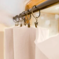 Rideau gaze de coton ajustable (140 x max 300 cm) Gaïa Rose poudré