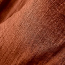 Rideau gaze de coton ajustable (180 x max 300 cm) Gaïa Terracotta