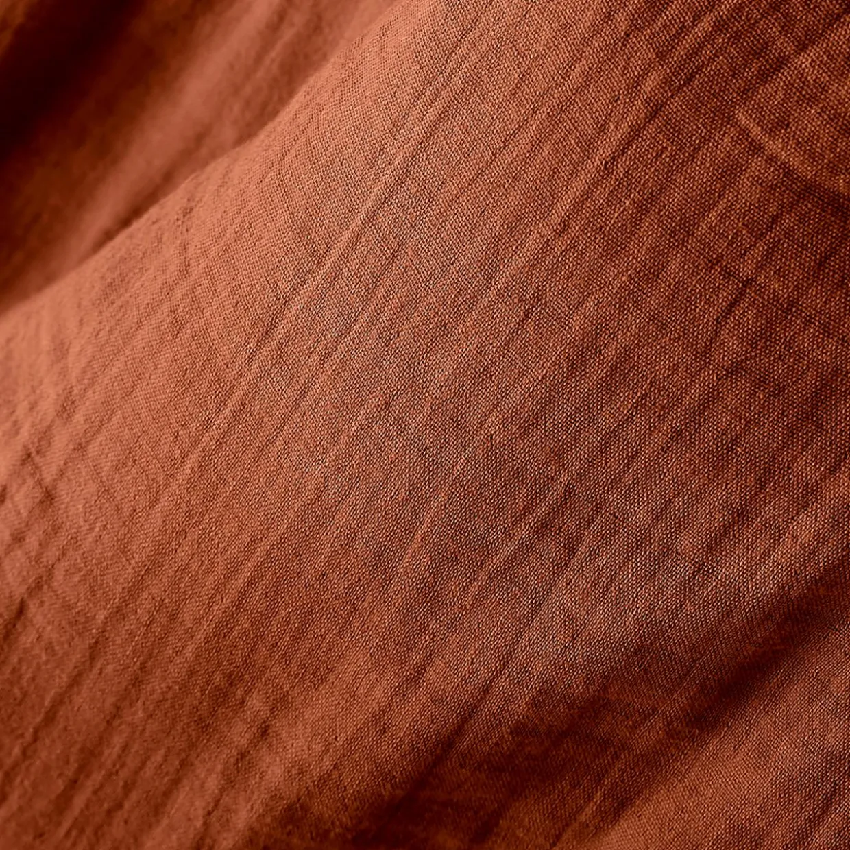 Rideau gaze de coton ajustable (180 x max 300 cm) Gaïa Terracotta