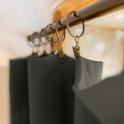 Rideau gaze de coton ajustable (180 x max 300 cm) Gaïa Gris granit