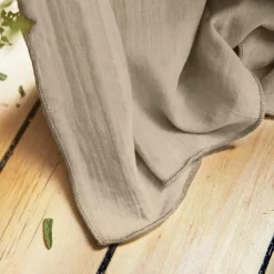 Rideau gaze de coton ajustable (140 x max 300 cm) Gaïa Ficelle