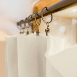 Rideau gaze de coton ajustable (280 x max 300 cm) Gaïa Beige pampa