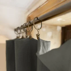 Rideau gaze de coton ajustable (140 x max 300 cm) Gaïa Gris granit