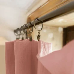 Rideau gaze de coton ajustable (280 x max 300 cm) Gaïa Rose pêche