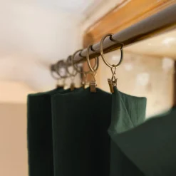 Rideau gaze de coton ajustable (140 x 300 cm) Gaïa Vert sapin