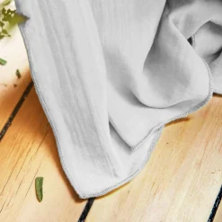 Rideau gaze de coton galon fronceur (180 x 240 cm) Gaïa Gris nuage