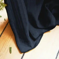 Rideau gaze de coton galon fronceur (180 x 240 cm) Gaïa Bleu nuit