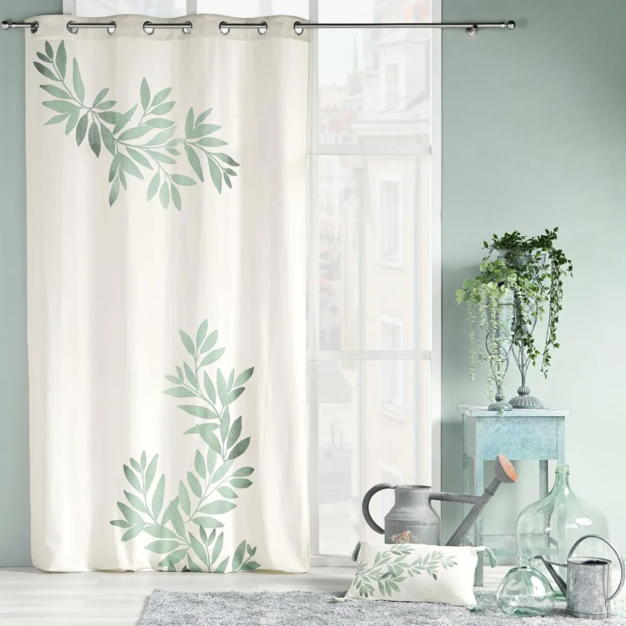 Rideau œillets (140 x 260 cm) Nymphea Vert menthe