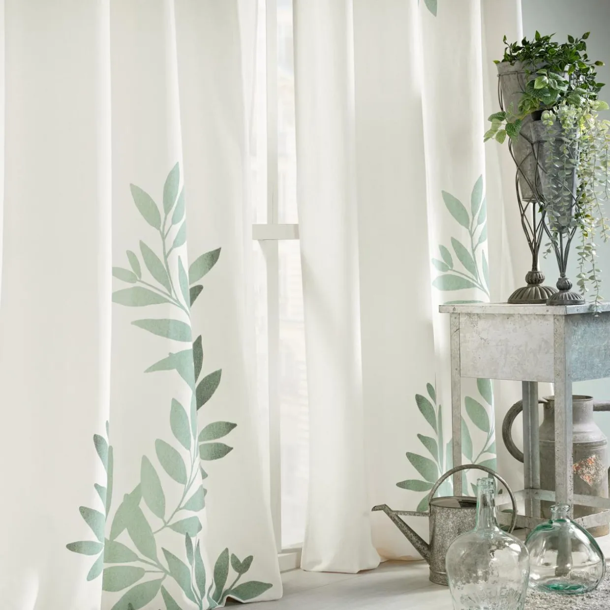 Rideau œillets (140 x 260 cm) Nymphea Vert menthe