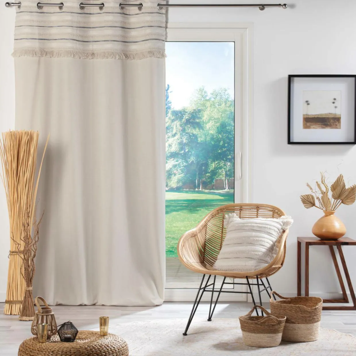 Rideau œillets coton (140 x 240 cm) Atlas Beige