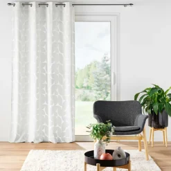 Rideau œillets velours (135 x 260 cm) Geolia Blanc