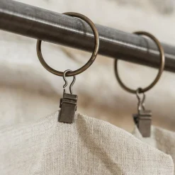 Rideau lin lavé ajustable (140 x max 270 cm) Louise Beige