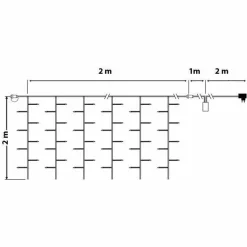 Rideau lumineux H2 m L2 m 96 LED Interconnectable Blanc chaud