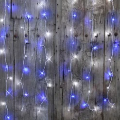 Rideau lumineux H2 m L2 m 96 LED Interconnectable Bicolore Bleu et blanc froid