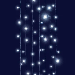 Rideau lumineux interconnectable H2 m L2 m 96 LED Effet Cascade Blanc froid