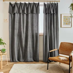 Rideau lyocell Tencel™ ajustable (140 x max 270 cm) Olivia Gris granit