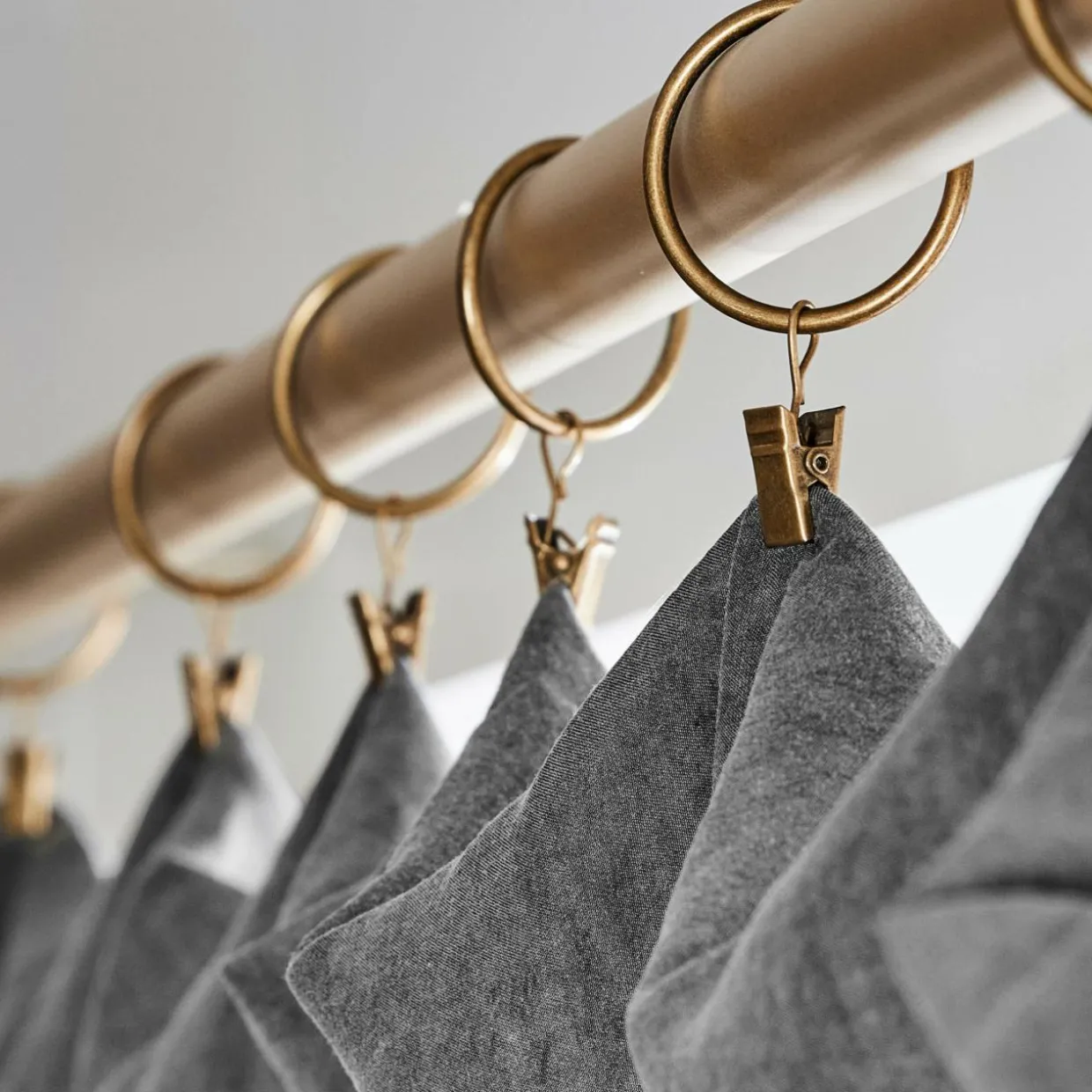 Rideau lyocell Tencel™ ajustable (140 x max 270 cm) Olivia Gris granit