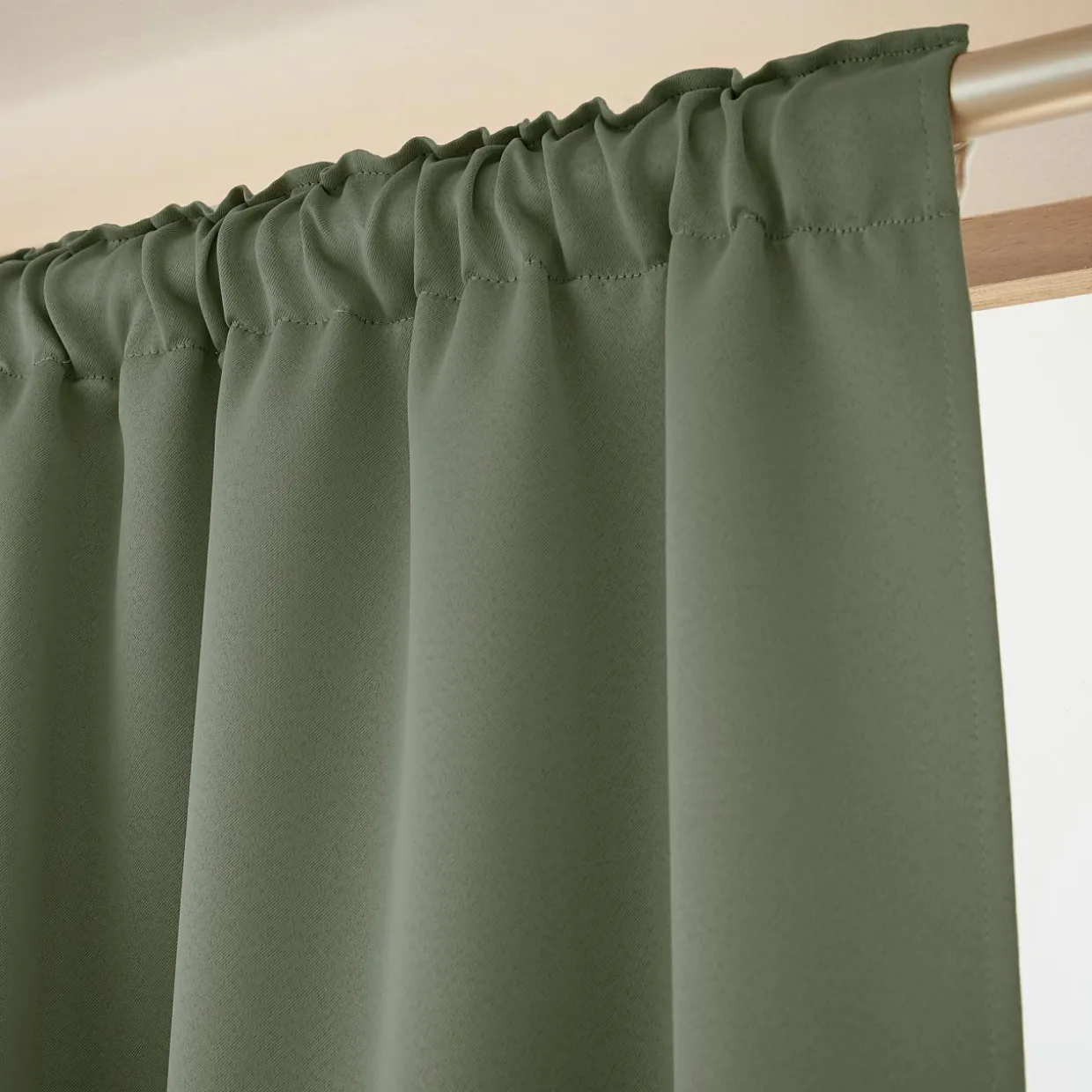 Rideau obscurcissant galon fronceur (140 x 260 cm) Dark Vert kaki
