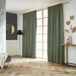 Rideau obscurcissant galon fronceur (140 x 260 cm) Dark Vert kaki