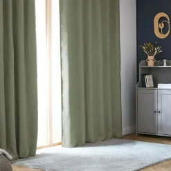Rideau obscurcissant thermique galon fronceur (180 x 260 cm) Alba Vert romarin