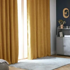 Rideau obscurcissant thermique galon fronceur (180 x 260 cm) Alba Jaune moutarde