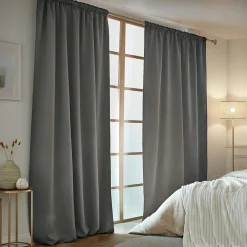 Rideau obscurcissant thermique galon fronceur (140 x 240 cm) Calore Gris anthracite