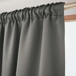 Rideau obscurcissant thermique galon fronceur (140 x 240 cm) Calore Gris anthracite