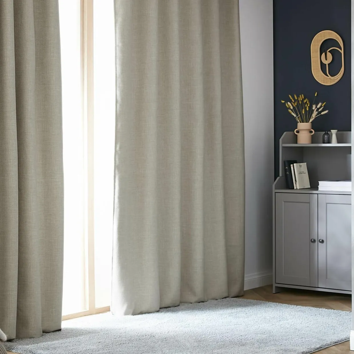 Rideau obscurcissant thermique galon fronceur (180 x 260 cm) Alba Taupe