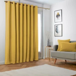 Rideau obscurcissant thermique (280 x 240 cm) Minuit Jaune ocre