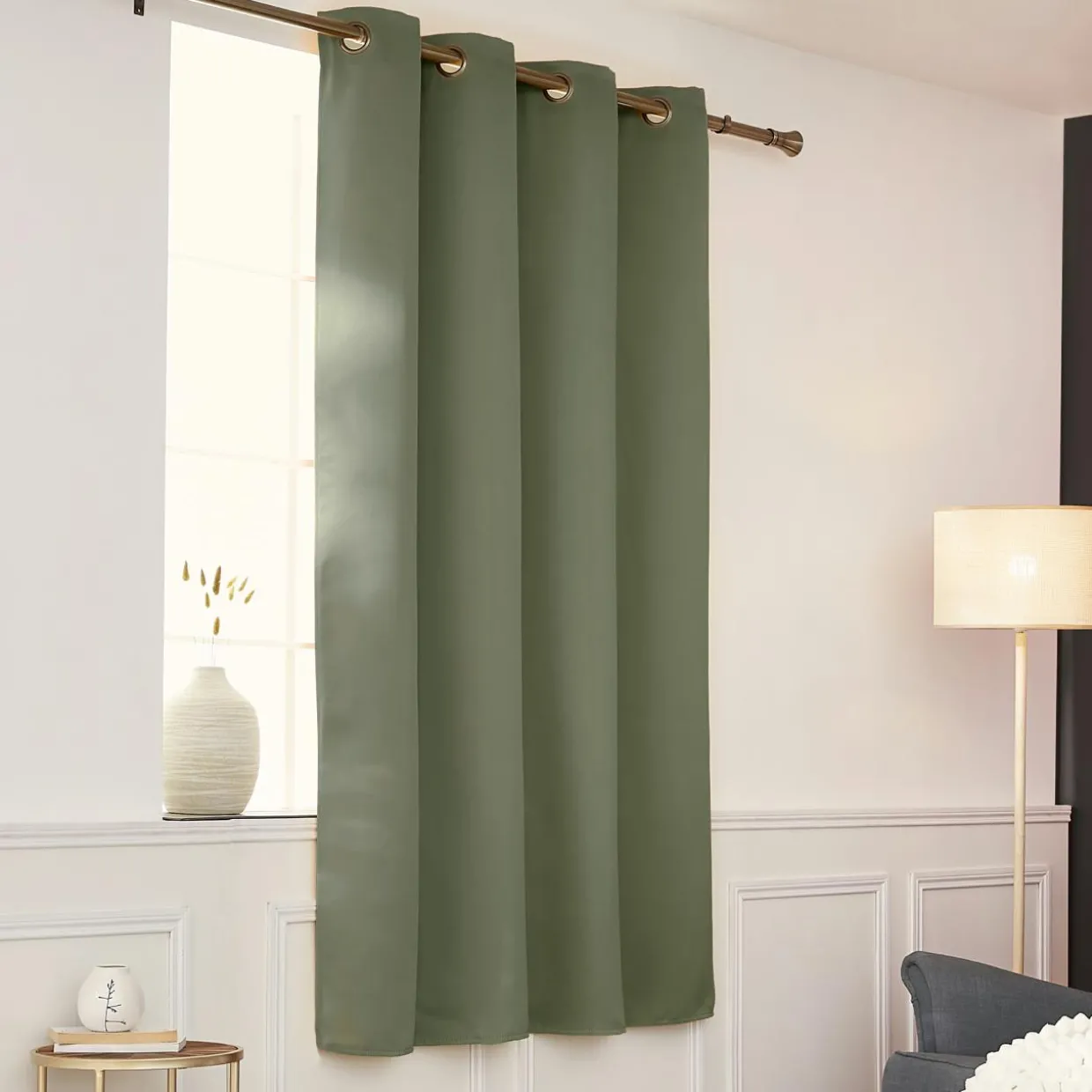 Rideau obscurcissant thermique (140 x 180 cm) Calore Vert kaki