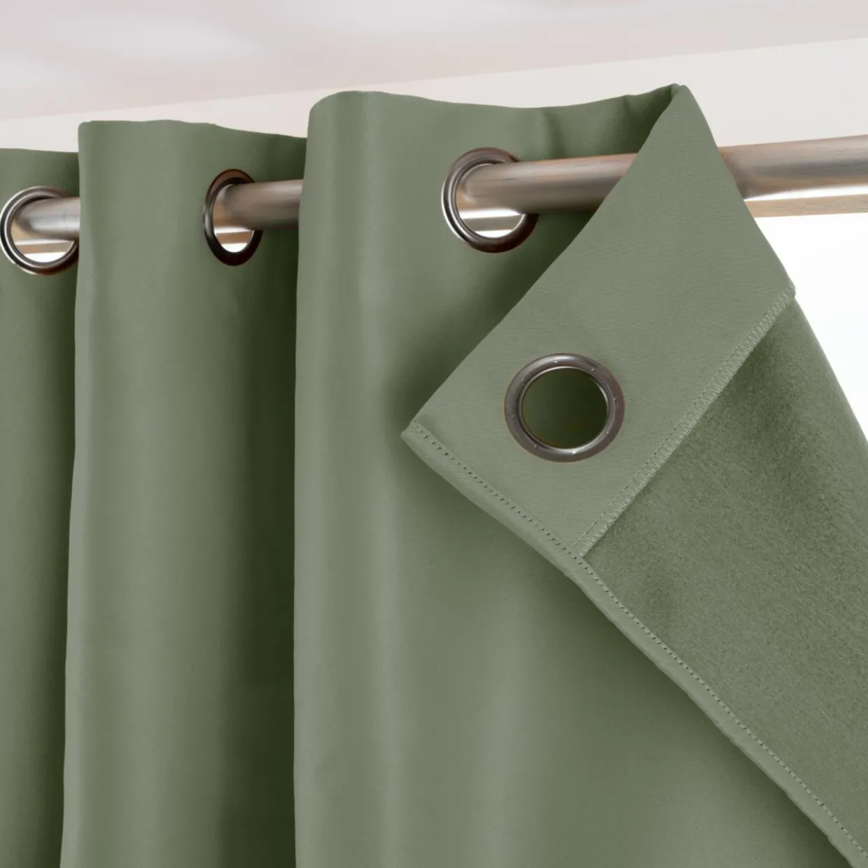 Rideau obscurcissant thermique (140 x 280 cm) Calore Vert kaki