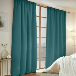 Rideau obscurcissant thermique galon fronceur (140 x 240 cm) Calore Bleu canard