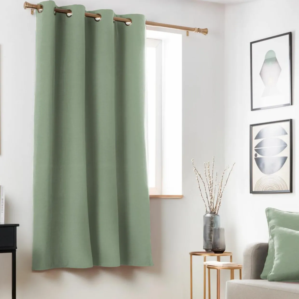 Rideau obscurcissant thermique (140 x 180 cm) Minuit Vert kaki