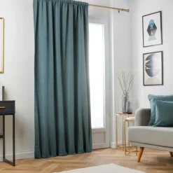 Rideau obscurcissant thermique galon fronceur (280 x 240 cm) Minuit Gris bleu