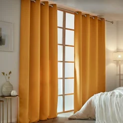 Rideau obscurcissant thermique (140 x 280 cm) Calore Jaune moutarde